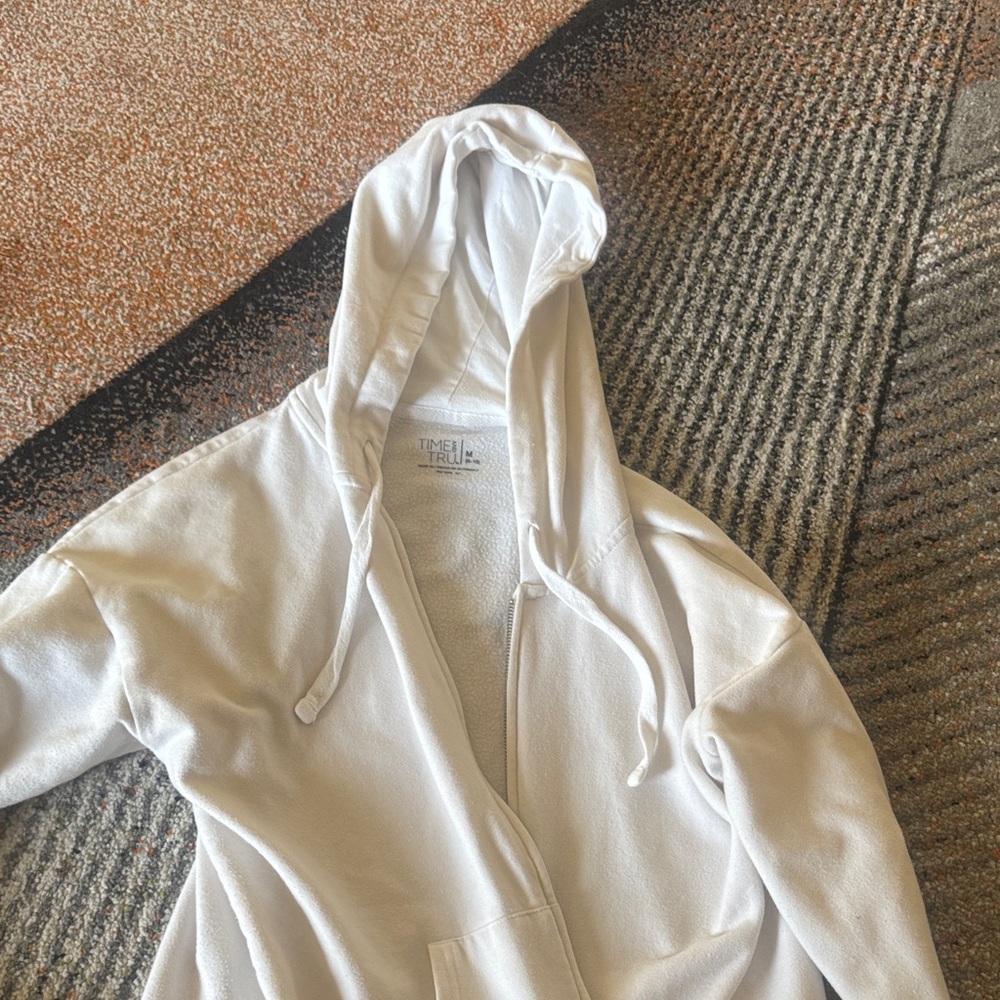 Time and Tru White Hooded Jacket